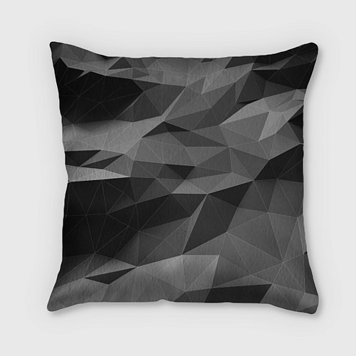 Подушка квадратная Чб абстракция / 3D-принт – фото 1