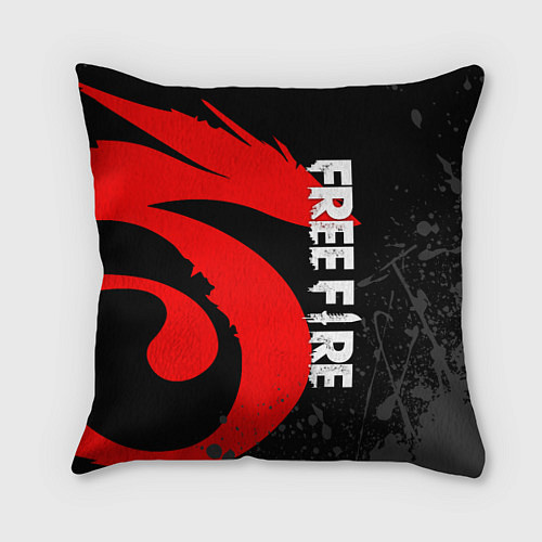 Подушка квадратная GARENA FREE FIRE СИМВОЛ ИГРЫ ЛОГО / 3D-принт – фото 1