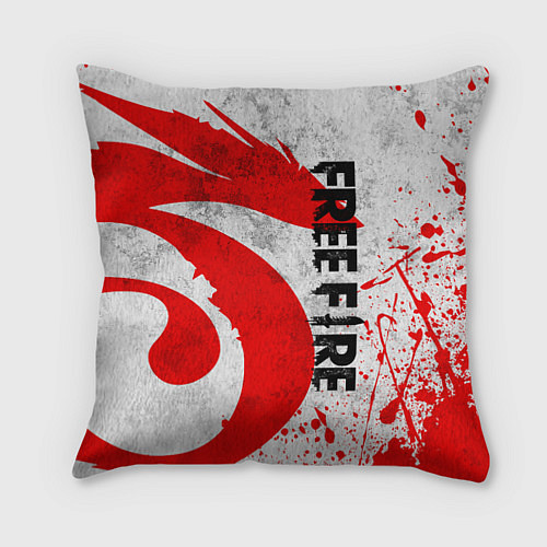 Подушка квадратная GARENA FREE FIRE ЛОГО ИГРЫ, ДРАКОН / 3D-принт – фото 1