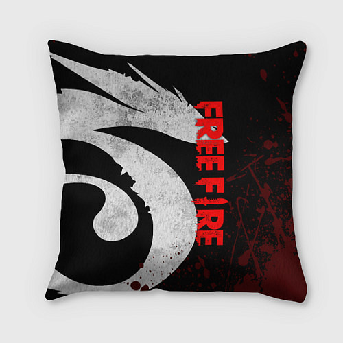 Подушка квадратная GARENA FREE FIRE, ЛОГО ИГРЫ ДРАКОН / 3D-принт – фото 1