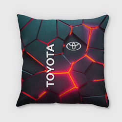 Подушка квадратная TOYOTA 3D NEON ТОЙОТА 3Д ПЛИТЫ НЕОН, цвет: 3D-принт