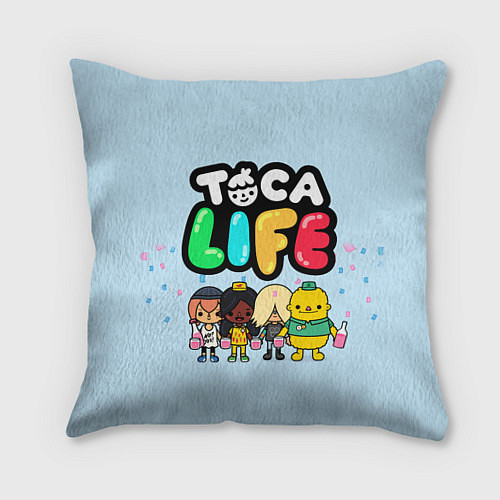 Подушка квадратная Toca Life: Logo / 3D-принт – фото 1