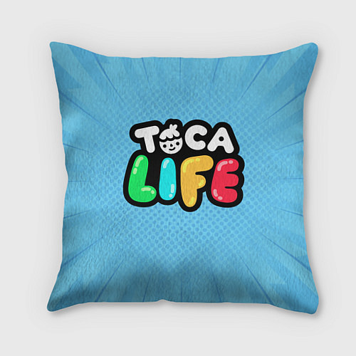 Подушка квадратная Toca Life: Logo / 3D-принт – фото 1