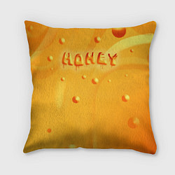 Подушка квадратная Медовая волна Honey wave, цвет: 3D-принт