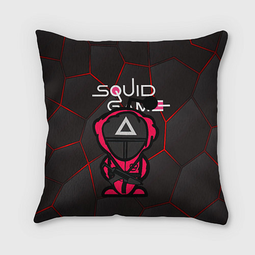 Подушка квадратная Squid game BLACK / 3D-принт – фото 1