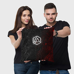 Подушка квадратная Linkin Park Logo Линкин Парк, цвет: 3D-принт — фото 2