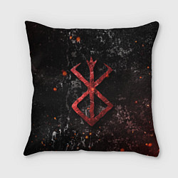 Подушка квадратная BERSERK LOGO GRUNGE RED