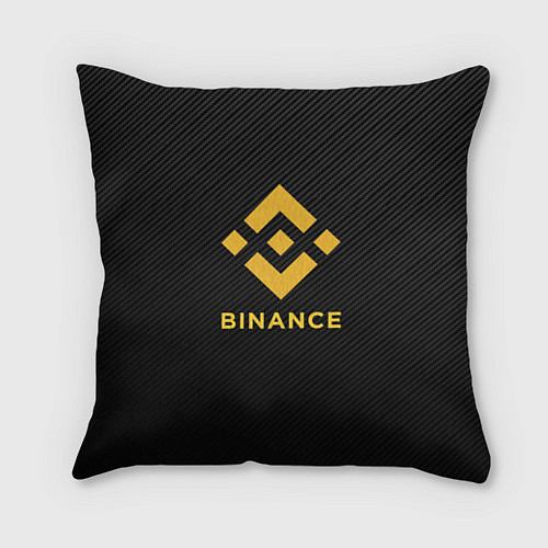 Подушка квадратная БИНАНС ЛОГО CARBON BINANCE LOGO / 3D-принт – фото 1