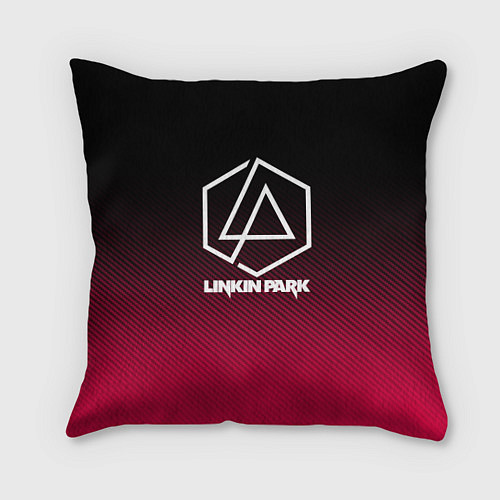 Подушка квадратная LINKIN PARK LOGO CARBON / 3D-принт – фото 1