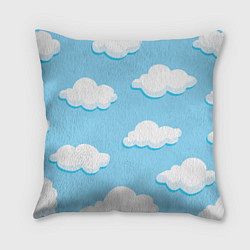 Подушка квадратная Белые облака, цвет: 3D-принт