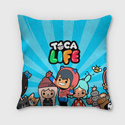 Подушка квадратная Toca Life: Friends, цвет: 3D-принт