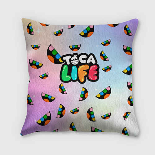 Подушка квадратная Toca Life: Smile Logo / 3D-принт – фото 1