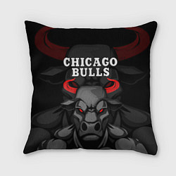 Подушка квадратная CHICAGO BULLS ЯРОСТНЫЙ БЫК, цвет: 3D-принт