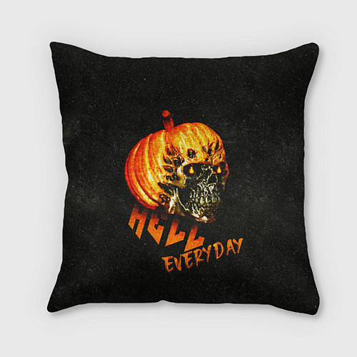 Подушка квадратная Helloween череп тыква scull pumkin / 3D-принт – фото 1