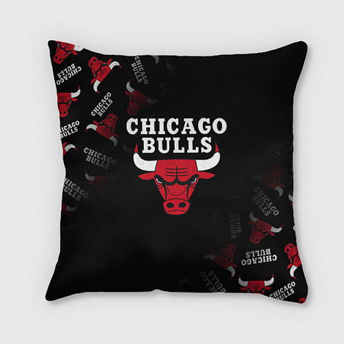 Подушка квадратная ЧИКАГО БУЛЛС БЫКИ CHICAGO BULLS / 3D-принт – фото 1