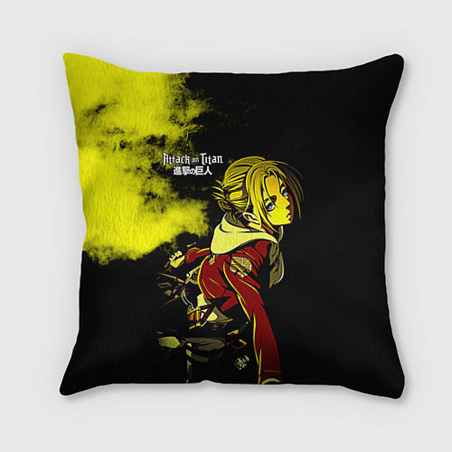 Подушка квадратная Энни Леонхарт Атака на титанов / 3D-принт – фото 1