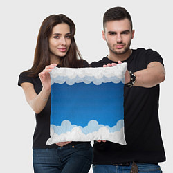 Подушка квадратная Полёт в облаках, цвет: 3D-принт — фото 2