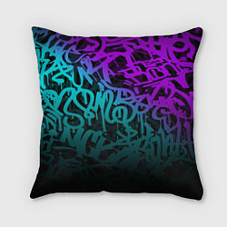 Подушка квадратная НЕОНОВОЕ ГРАФФИТИ NEON, цвет: 3D-принт