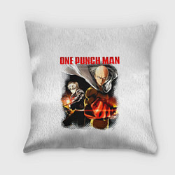 Подушка квадратная Сайтама и Генос One Punch-Man, цвет: 3D-принт