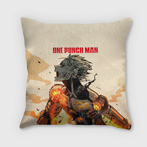 Подушка квадратная Разрушение Геноса One Punch-Man / 3D-принт – фото 1