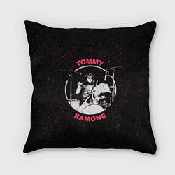 Подушка квадратная Tommy Ramone, цвет: 3D-принт