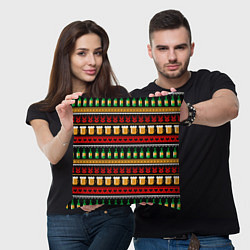 Подушка квадратная Пивной свитер, цвет: 3D-принт — фото 2