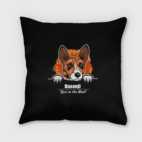 Подушка квадратная Басенджи Basenji / 3D-принт – фото 1