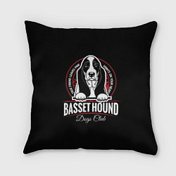 Подушка квадратная Бассет-Хаунд Basset Hound, цвет: 3D-принт