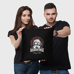 Подушка квадратная Бишон Фризе Bichon Frize, цвет: 3D-принт — фото 2