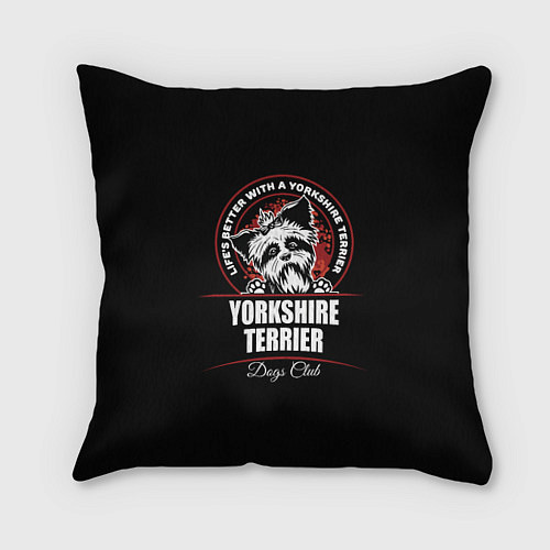 Подушка квадратная Йоркширский Терьер Yorkshire Terrier / 3D-принт – фото 1