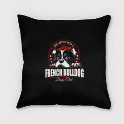 Подушка квадратная Французский Бульдог French Bulldog, цвет: 3D-принт