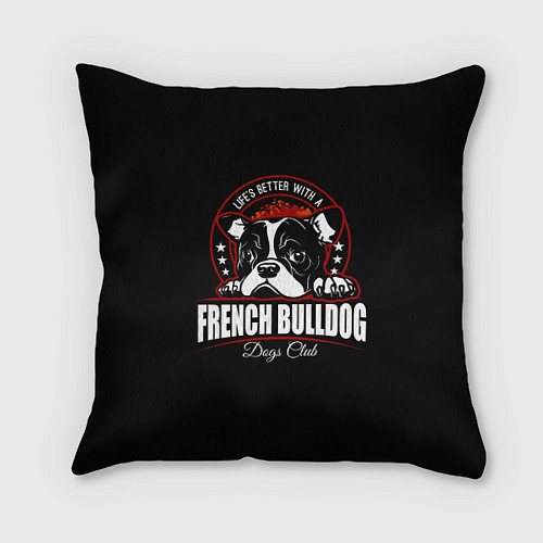 Подушка квадратная Французский Бульдог French Bulldog / 3D-принт – фото 1