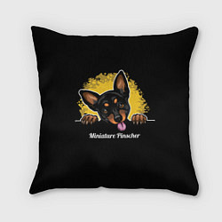 Подушка квадратная Пинчер Miniature Pinscher, цвет: 3D-принт