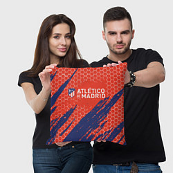 Подушка квадратная Atletico Madrid: Football Club, цвет: 3D-принт — фото 2