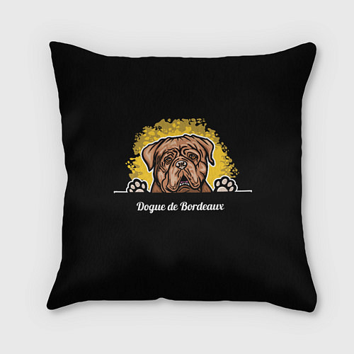 Подушка квадратная Бордоский Дог Dogue de bordeaux / 3D-принт – фото 1