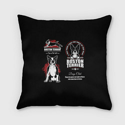 Подушка квадратная Бостон-Терьер Boston Terrier, цвет: 3D-принт