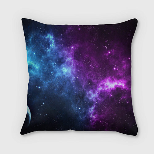 Подушка квадратная NEON GALAXY НЕОНОВЫЙ КОСМОС / 3D-принт – фото 1