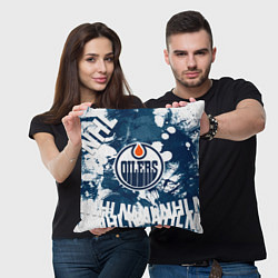 Подушка квадратная Эдмонтон Ойлерз Edmonton Oilers, цвет: 3D-принт — фото 2
