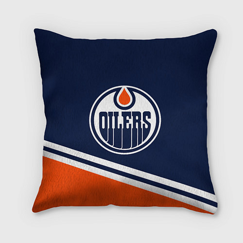 Подушка квадратная Edmonton Oilers Эдмонтон Ойлерз / 3D-принт – фото 1