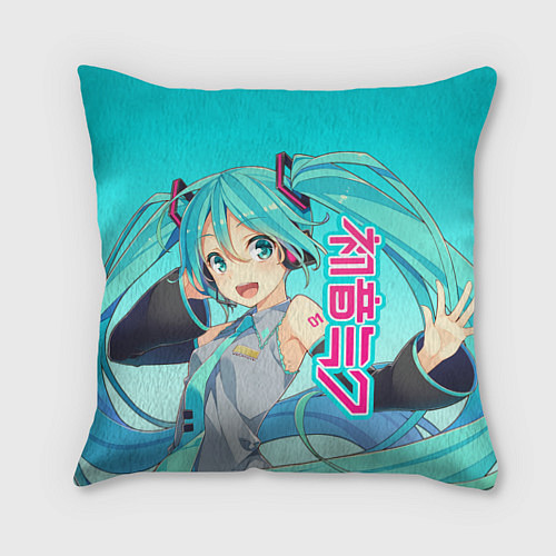 Подушка квадратная Hatsune Miku Мику Хацунэ / 3D-принт – фото 1