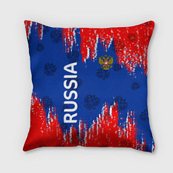 Подушка квадратная Патриот России Я Русский!, цвет: 3D-принт