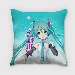 Подушка квадратная Hatsune Miku, Мику Хацунэ, цвет: 3D-принт