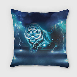 Подушка квадратная Молниеносный тигр, цвет: 3D-принт