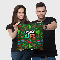 Подушка квадратная Toca Boca New Year, цвет: 3D-принт — фото 2