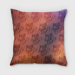Подушка квадратная Тигровый паттерн, цвет: 3D-принт