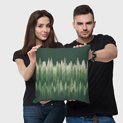 Подушка квадратная Елки-палки, хвойный лес, цвет: 3D-принт — фото 2