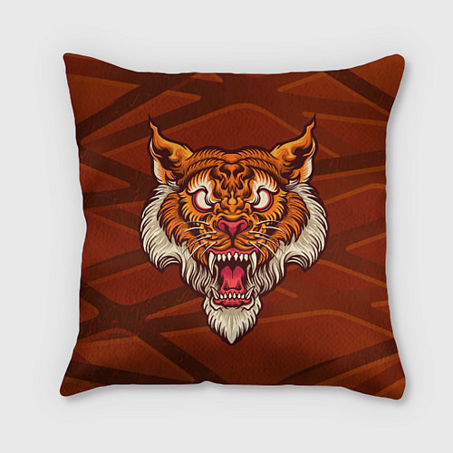 Подушка квадратная Тигр Evil / 3D-принт – фото 1