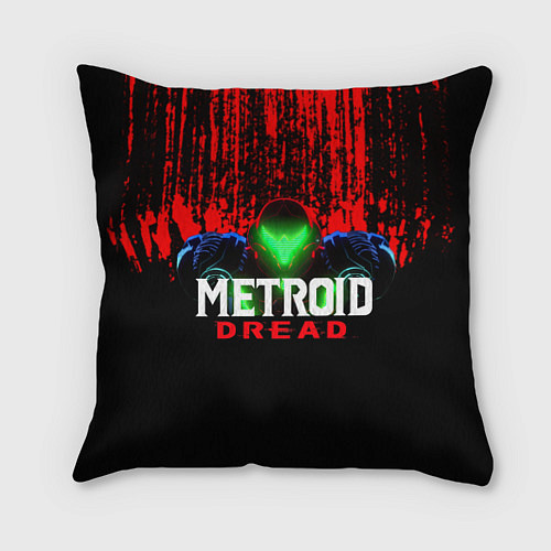 Подушка квадратная Metroid Dread Самус Аран и потеки крови / 3D-принт – фото 1