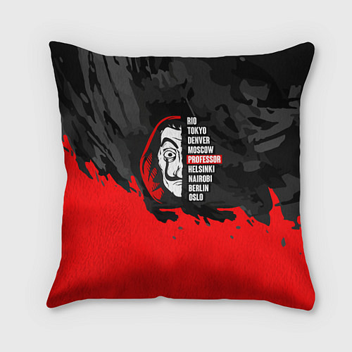 Подушка квадратная La Casa de Papel Professor / 3D-принт – фото 1