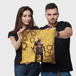 Подушка квадратная God of War Kratos Год оф Вар Кратос, цвет: 3D-принт — фото 2